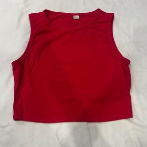 Hot Pink Crop Top High Neckline